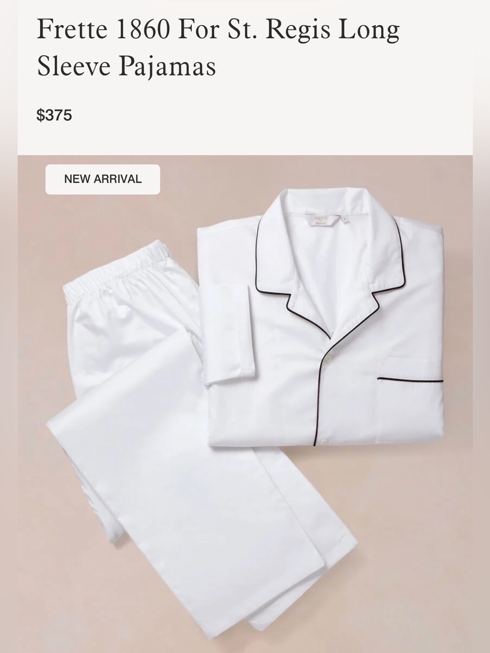 Frette 1860 For St. Regis Long Sleeve Pajamas